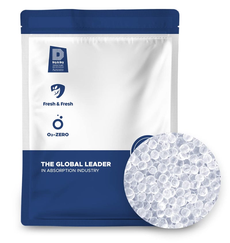 Dry & Dry [1.5 LBS] Premium Pure & Safe White Silica Gel Beads(Industry Standard 3-5 mm) Silica - Rechargeable Silica Beads, Silica Gel, Desiccant Beads - Image 1